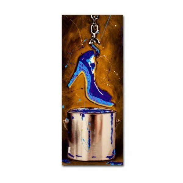 Roderick Stevens 'Paint Dipped Shoe Blue' Canvas Art, 14x32, Trademark Fine Art, Mfr#: RS1024-C1432GG